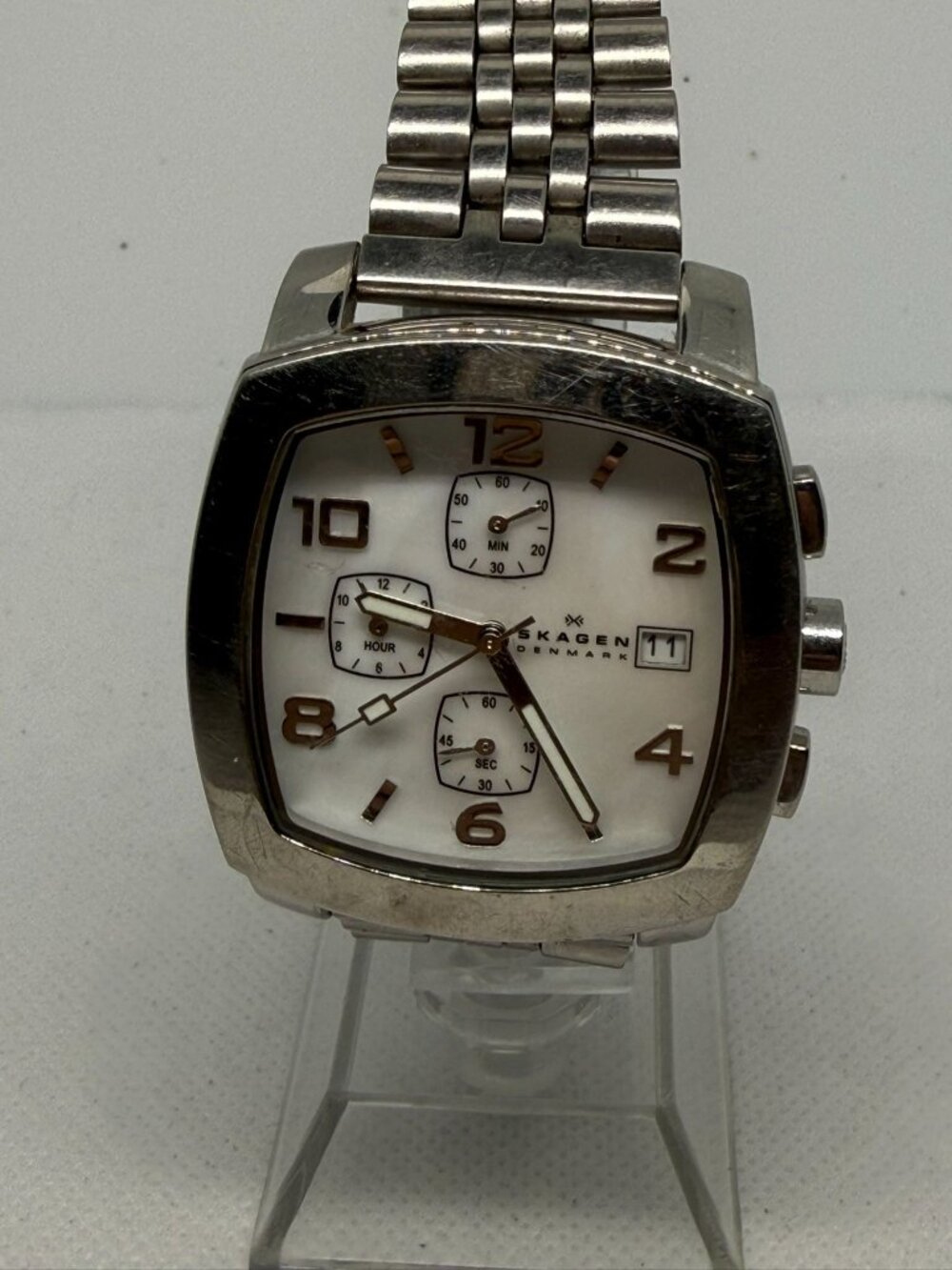 Skagen 557USLI Men's Stainless Steel Square Chronograph Quartz Watch w/ Date
